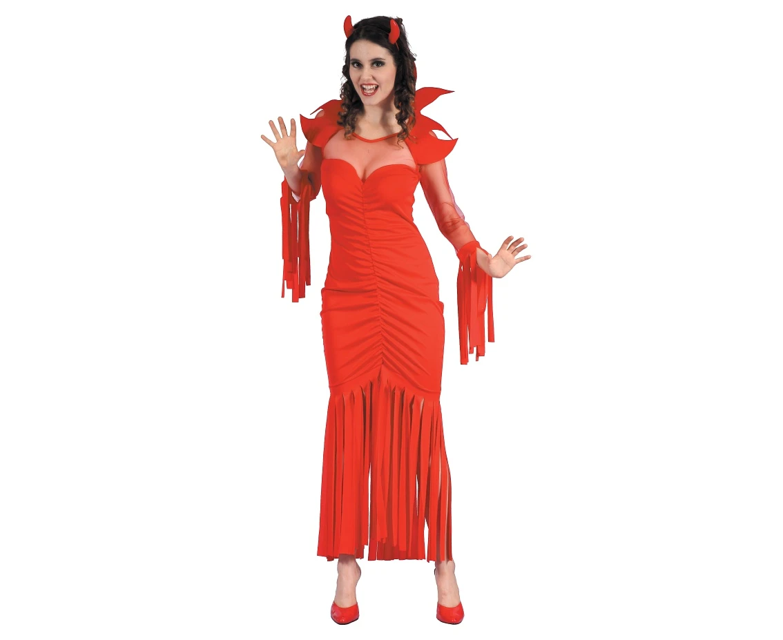 Role play-set for adult Red Evil (dress, hairband), size S EOL